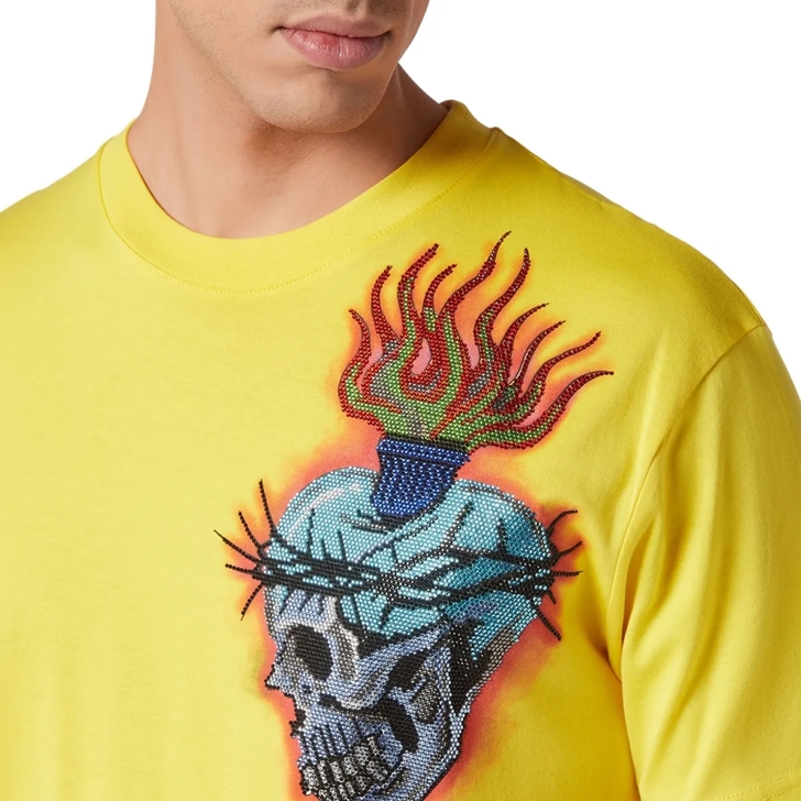 Philipp Plein T-Shirt Tattoo gelb T-Shirt