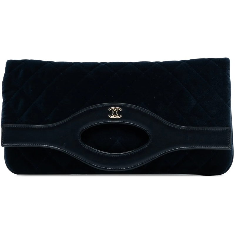 Chanel Clutch Quilted Velvet 31 Clutch blau