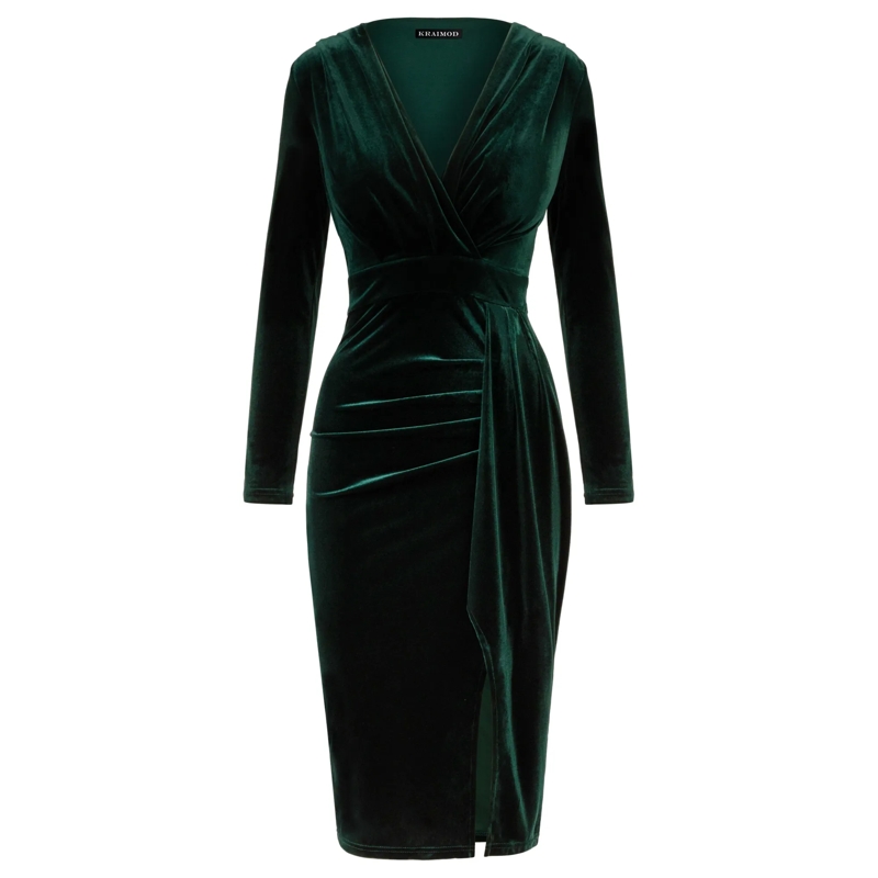 Kraimod Midikleid Cocktailkleid dunkel-grün