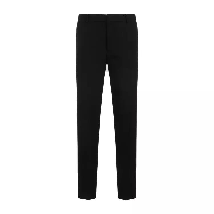 Alexander McQueen - Black Wool Cigarette Pants - Größe 50 - beige