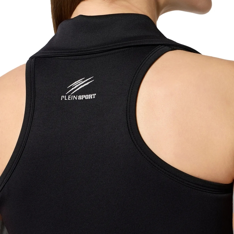 Plein Sport Top Polo Neck Cropped Top Ps schwarz(Image 2)