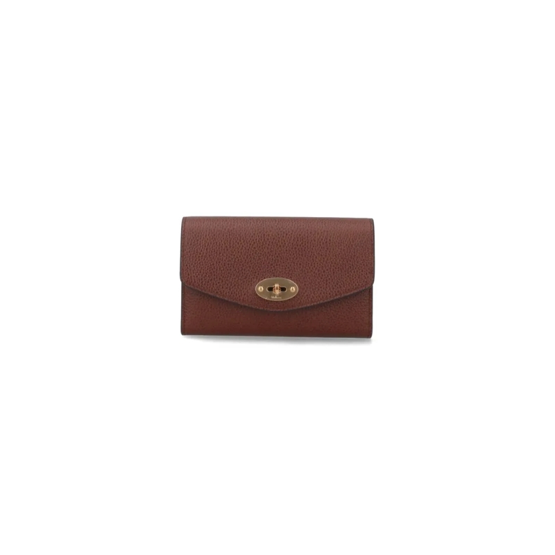 Mulberry Portemonnee Darley Medium Wallet In Brown Pebbled Leather Brown