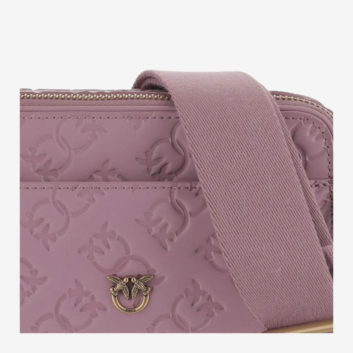 pinko Hobo bags Monogram Leather Shoulder Bag in roze