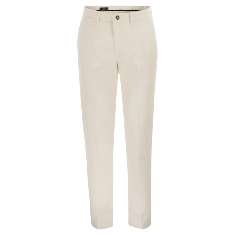 Peserico Chino Chino Trousers In Stretch Cotton Gabardine White