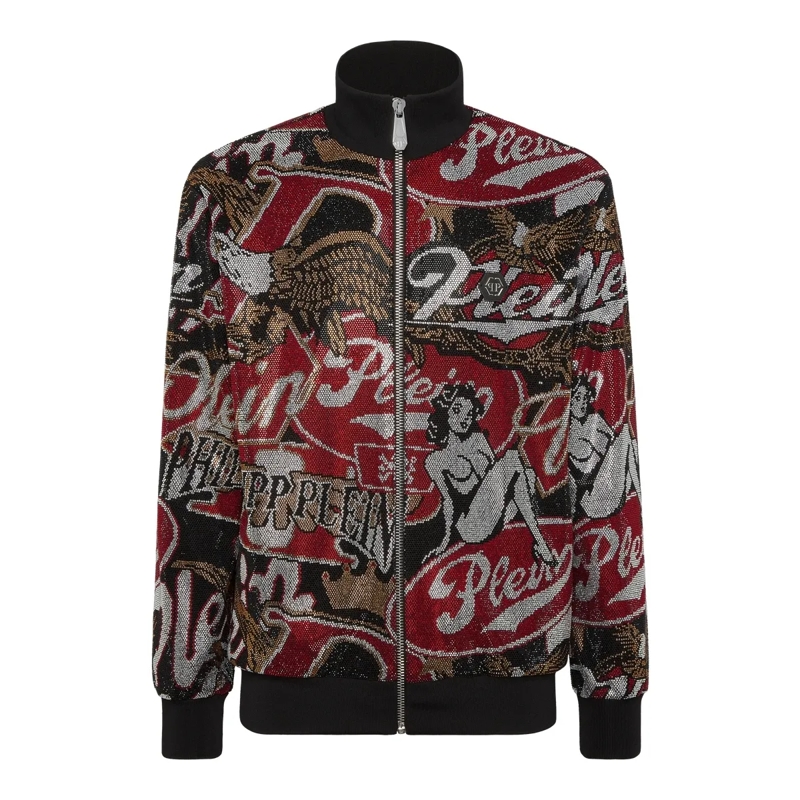 Philipp Plein Daunenjacke Jogging Jacket Embellished schwarz