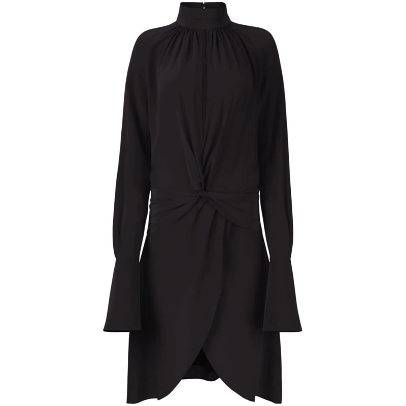 Nina Ricci Midi-jurk Pleated Silk Midi Dress Black