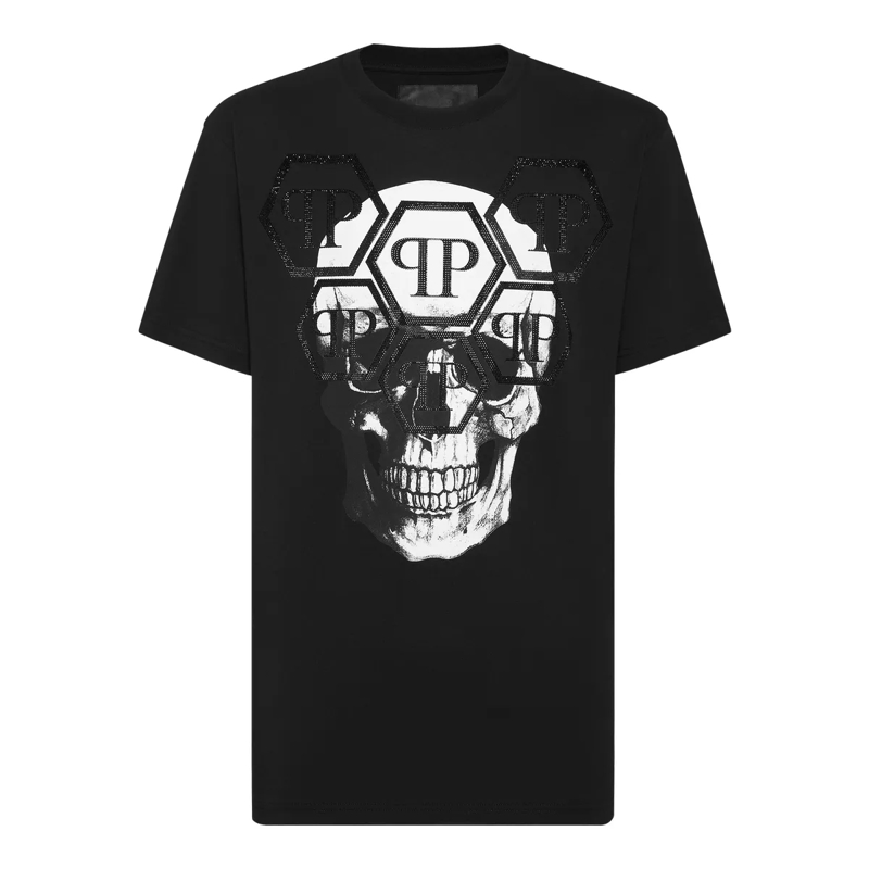 Philipp Plein T-Shirt T-Shirt Skull Mit Schmucksteinen schwarz