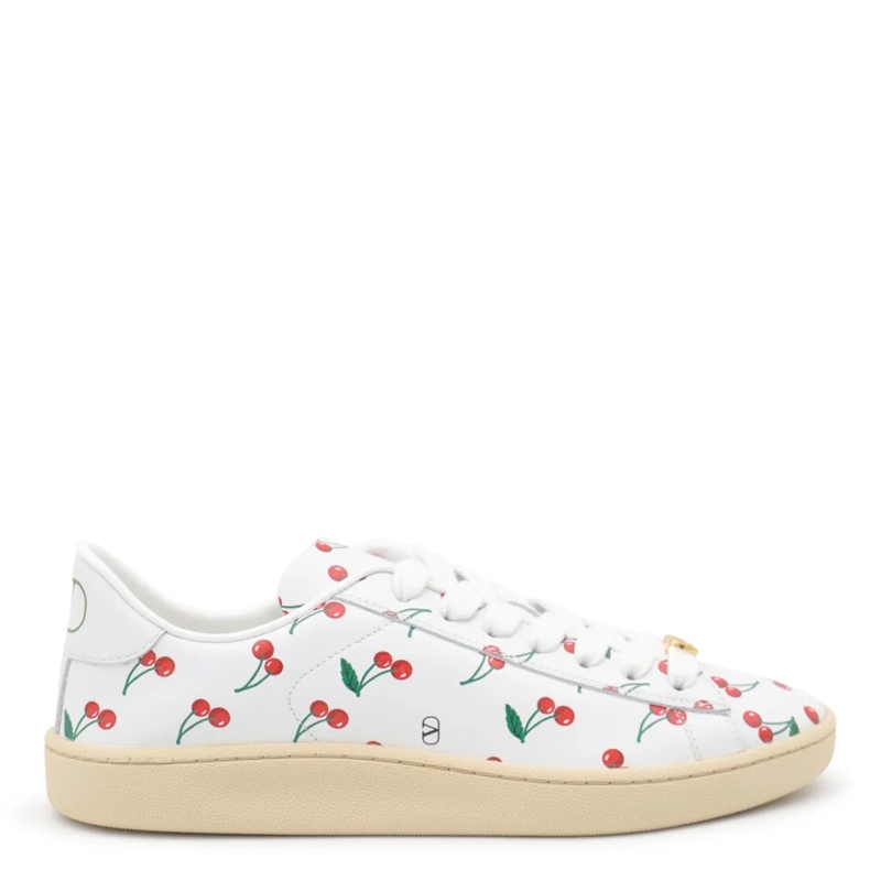 Valentino Garavani Low-Top-Sneaker White And Red Leather Sneakers White