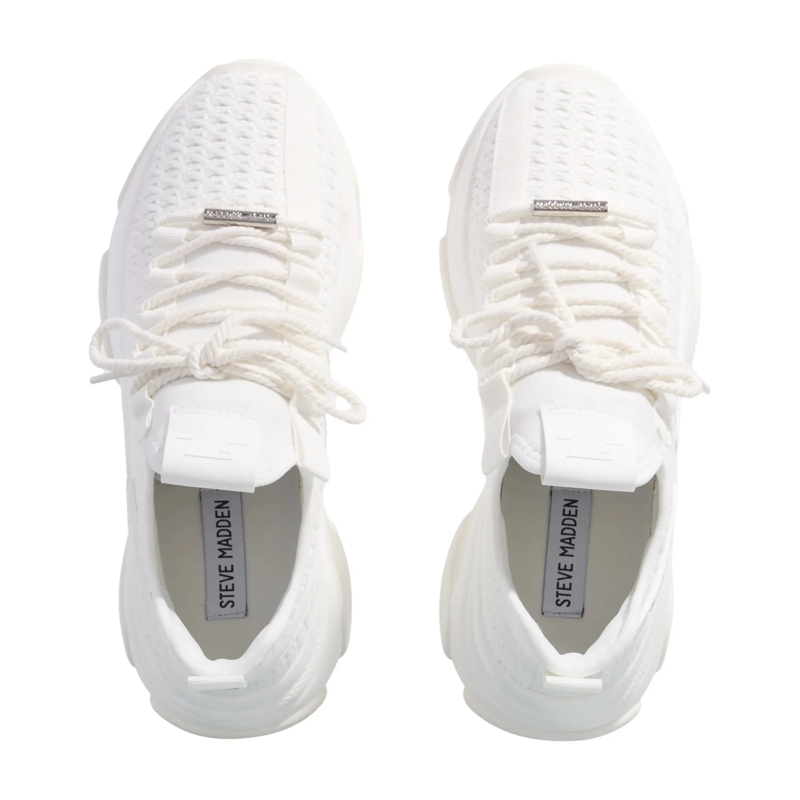 Steve Madden Low-Top-Sneaker Mileage White/White(Image 6)