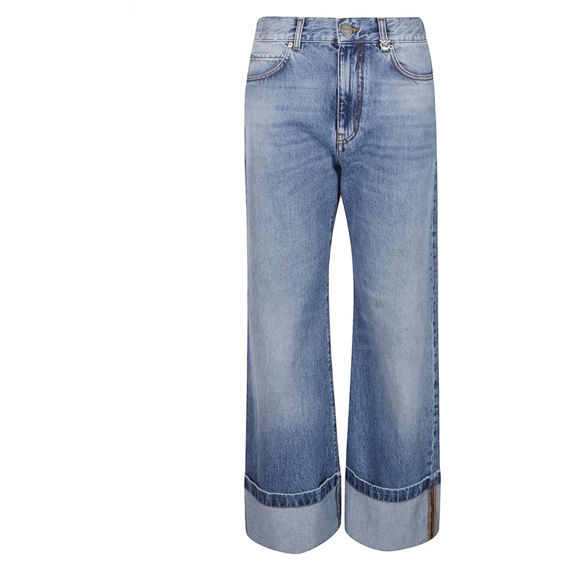 Pinko Jeans skinny Wanda Wide Leg Turn Up Jeans Blue blau