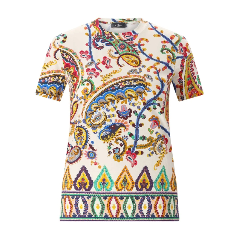 Etro T-Shirt T-Shirt mit Paisley-Muster mehrfarbig