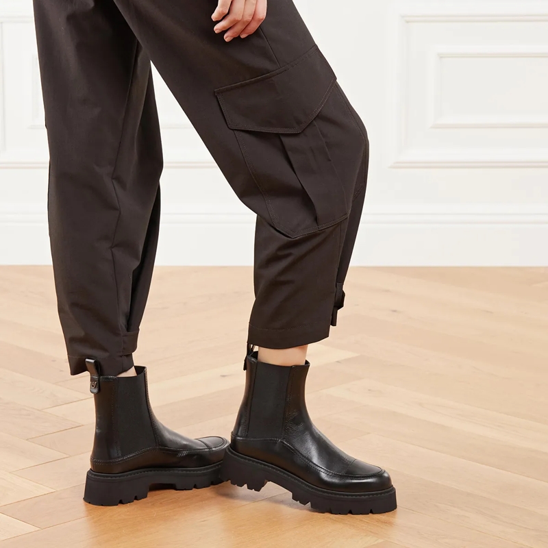 Emporio Armani Stiefeletten Stivaletto Vitello+Elastico Nero+Nero(Image 2)