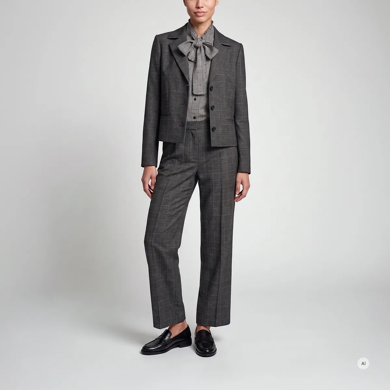 Marc Aurel Blazer Verkürzter Blazer mit Glencheck schwarz(Image 2)