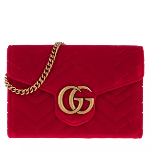 Gucci GG Marmont Matelassé Mini Bag 2 Hibiscus Red Crossbody Bag