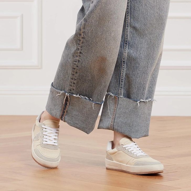 【関税込み】Sneakers Nice Low Woman - Philippe Model - Leath Nice Sneakers: Woman's White Shoes | Philippe Model Paris