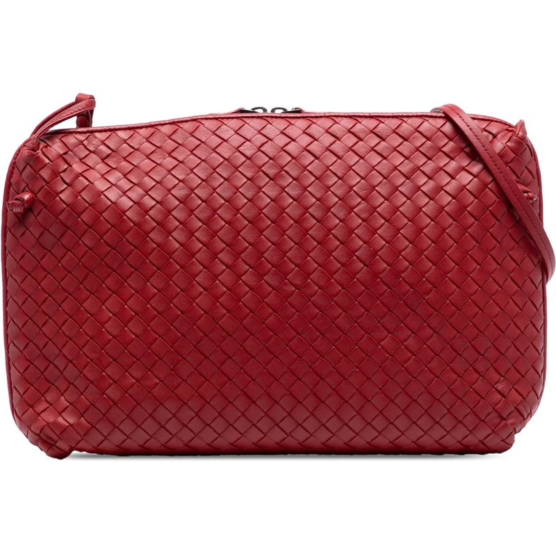 Bottega Veneta Schultertasche Large Nappa Intrecciato Nodini Crossbody rot