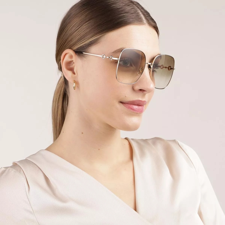 GUCCI ラウントフレムサンクラス GG0855SK002 002 Gucci GG0879S-002 61 Sunglass WOMAN METAL GOLD | Sunglasses
