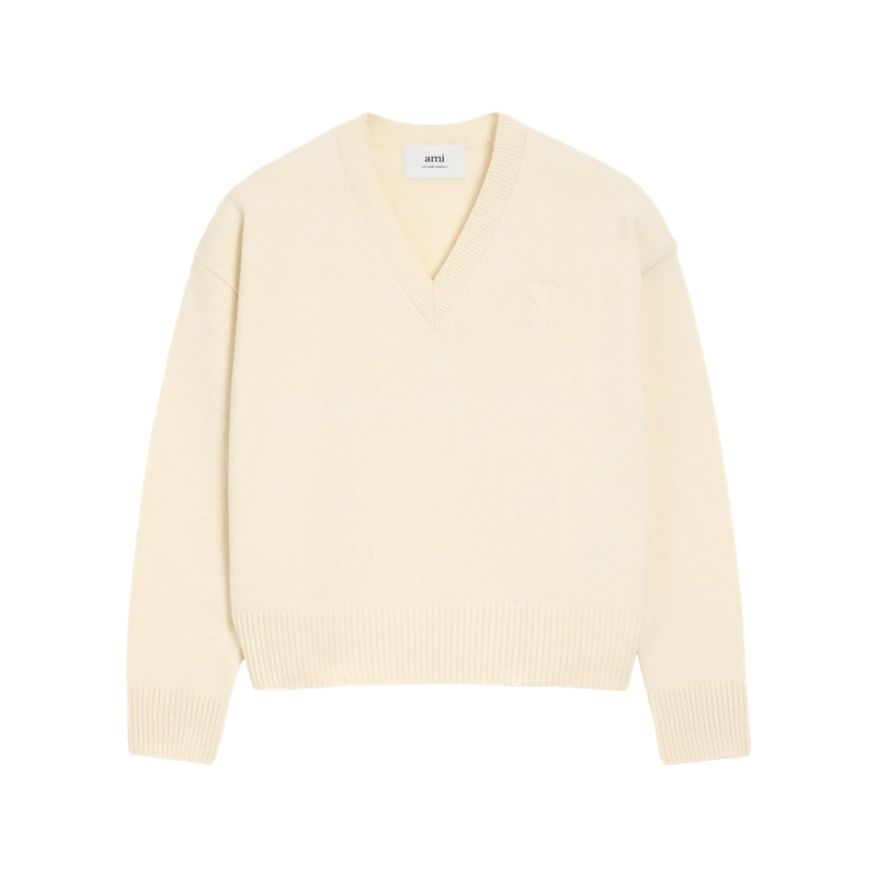AMI Paris Pull Ami De Coeur Sweater IVORY IVORY