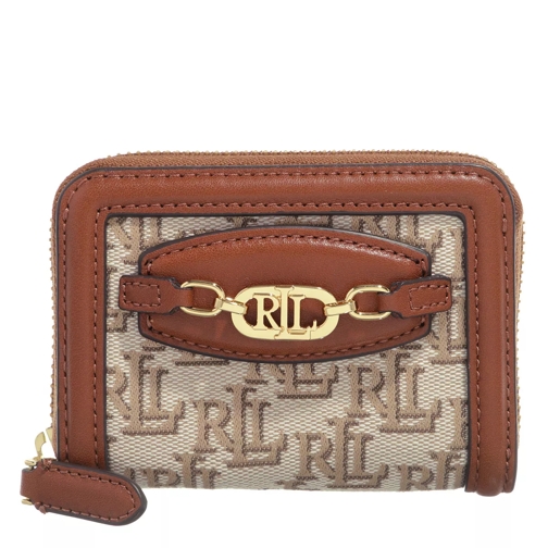 Lauren Ralph Lauren Ovl Sm Zip Wallet Small Khaki/Lauren Tan Portemonnaie mit Zip-Around-Reißverschluss