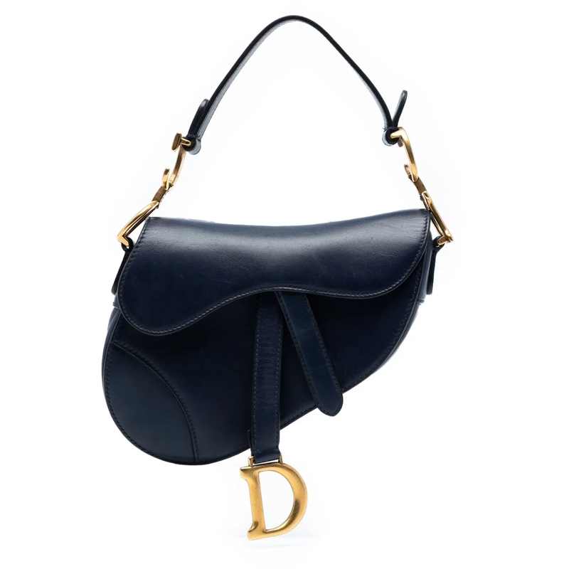 Christian Dior Schultertasche Mini Smooth Calfskin Saddle Bag blau