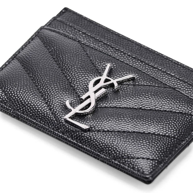 Saint Laurent Portefeuille à fermeture Éclair Kartenetui aus Leder schwarz(Image 3)