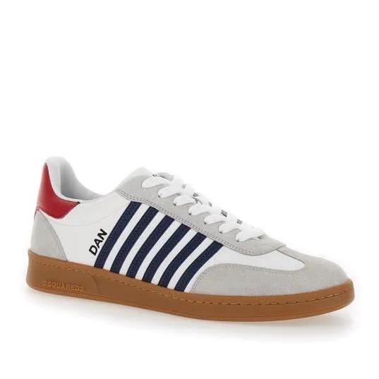 Dsquared2 Sneakers - Sneakers - Calfskin+Crust - White+Blue+Red - Gr. 40 (EU) - in Grau - für Damen