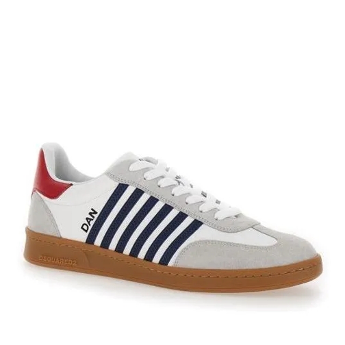 Dsquared2 lage-top sneaker Sneakers - Calfskin+Crust - White+Blue+Red Multicolor