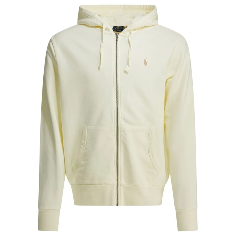 Polo Ralph Lauren  Soft Cotton Zip-Up Sweatshirt With Hood And Kangar Neutrals