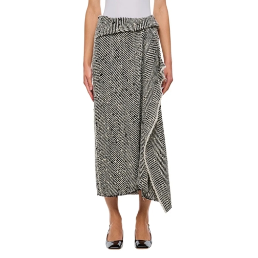 Erdem Midi-Röcke Draped Wrap Midi Skirt Grey