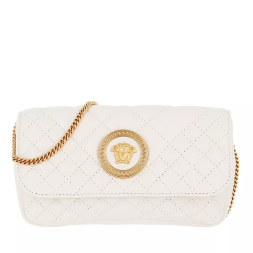 Versace Quilted Shoulder Bag Off White/Oro Crossbody Bag