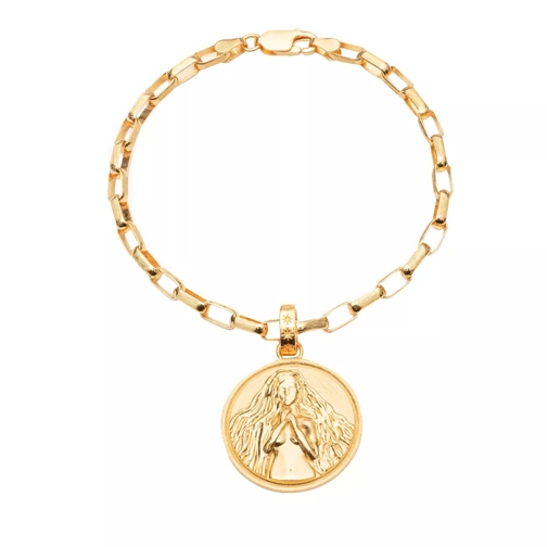 Rachel Jackson London Statement Virgo Zodiac Art Coin Bracelet S/M Yellow Gold Braccialetti