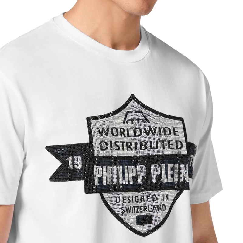 Philipp Plein T-Shirt T-Shirt Rundhalsausschnitt Ss Crest weiss(Image 5)