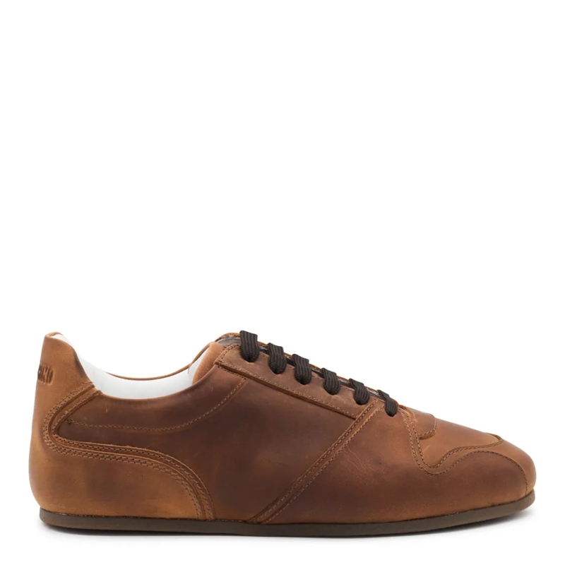 Moschino Lage-top sneaker Brown Leather Sneakers Brown