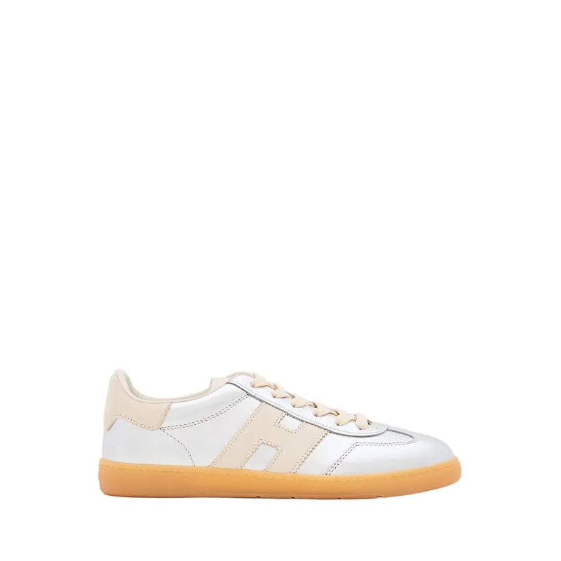 Hogan Lage-top sneaker Lace-Up Sneakers With Metallic Leather Finish White
