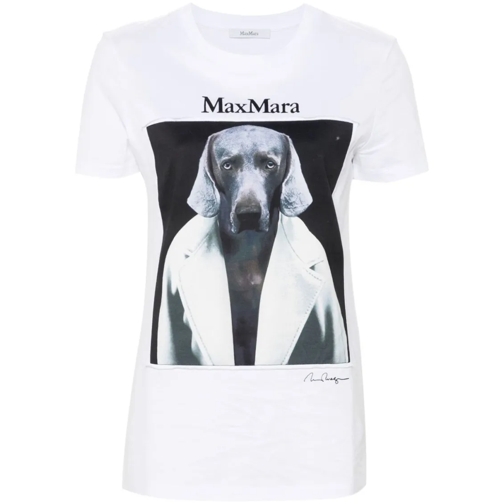 Max Mara T-Shirts White/Multicolour Cotton T-Shirt White