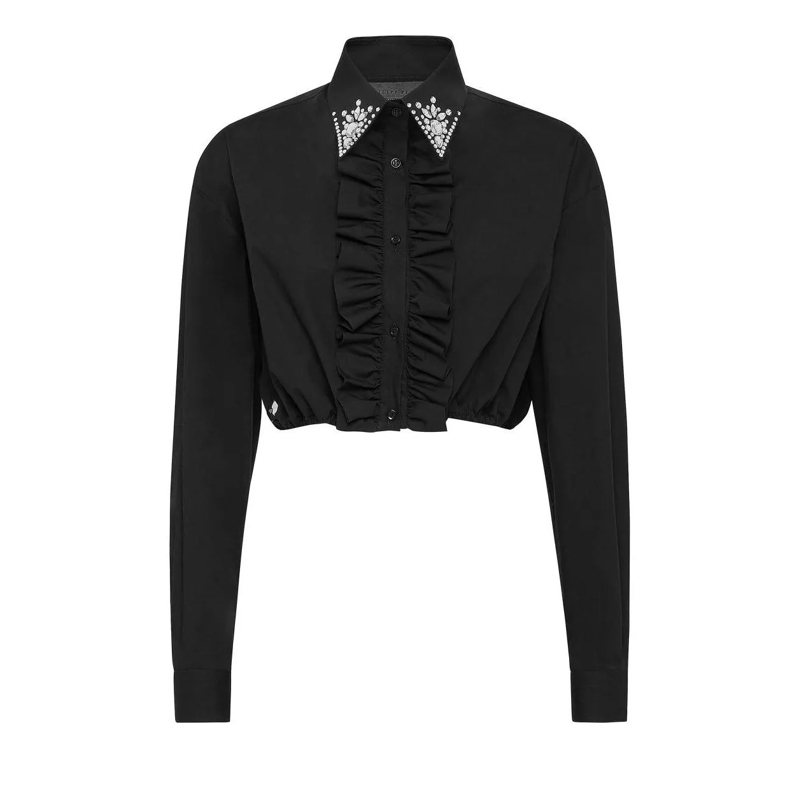 Philipp Plein Bluse Hemdbluse schwarz