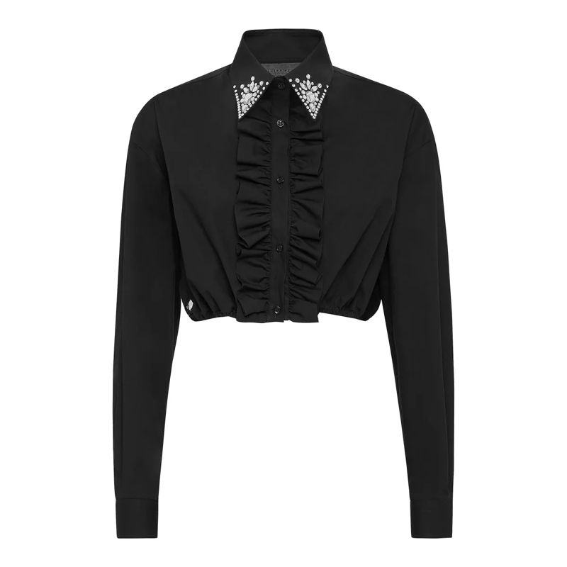 Philipp Plein Bluse Hemdbluse schwarz