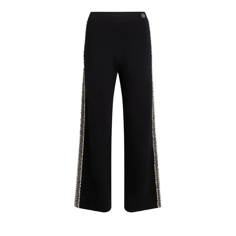 Karl Lagerfeld Anzugshose Strickhose mit Boucl�-Details schwarz