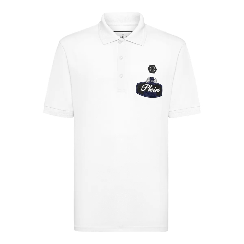 Philipp Plein Top Poloshirt Racing weiss