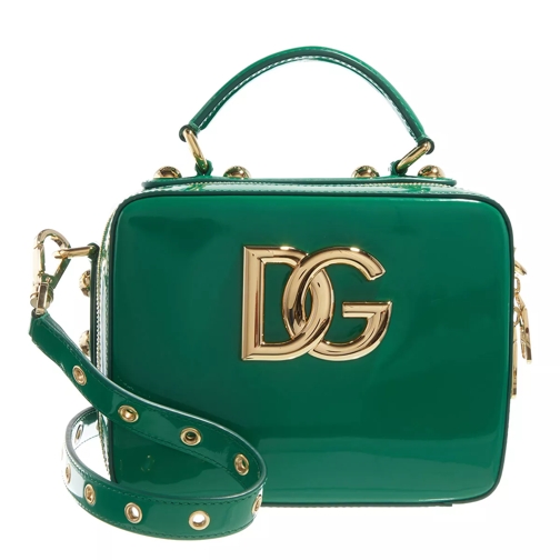 Dolce&Gabbana Logo Plaque Studded Tote Bag Green Crossbody Bag