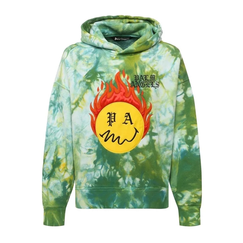 Palm Angels  Logo Hooded Sweatshirt Green