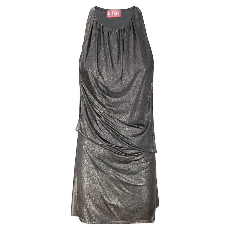 Diesel Minikleid Graphite Mini Dress With Gold Accents Grey