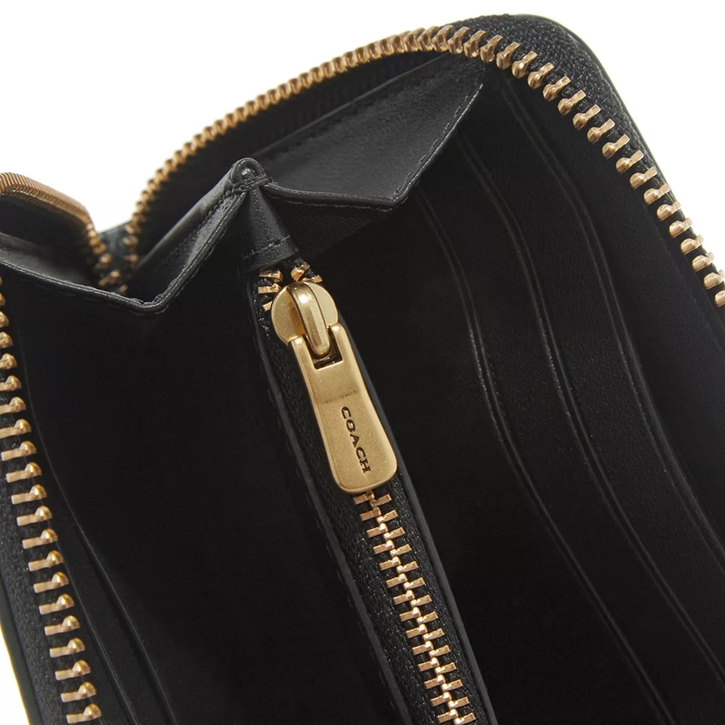 Coach Portemonnaie mit Zip-Around-Reißverschluss Smooth Leather Slim Accordion Zip Black(Image 4)