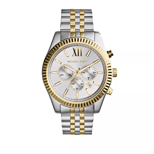 Michael Kors MK8344 Lexington Watch Silver and Gold-Tone Cronografo