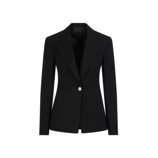 The Attico Black Glen Wool Blazer Black 