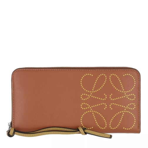 Loewe Zip Around Wallet Calfskin Tan/Ochre Portemonnaie mit Zip-Around-Reißverschluss