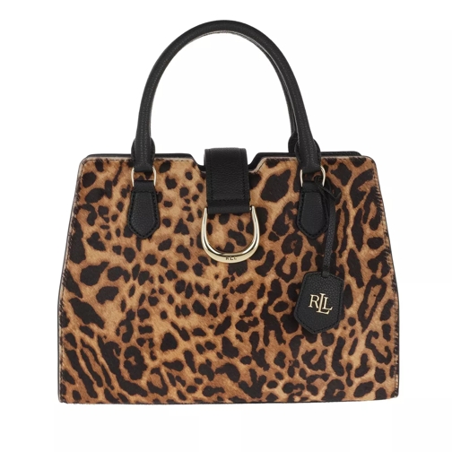 Lauren Ralph Lauren City Satchel Medium Leopard Rymlig shoppingväska