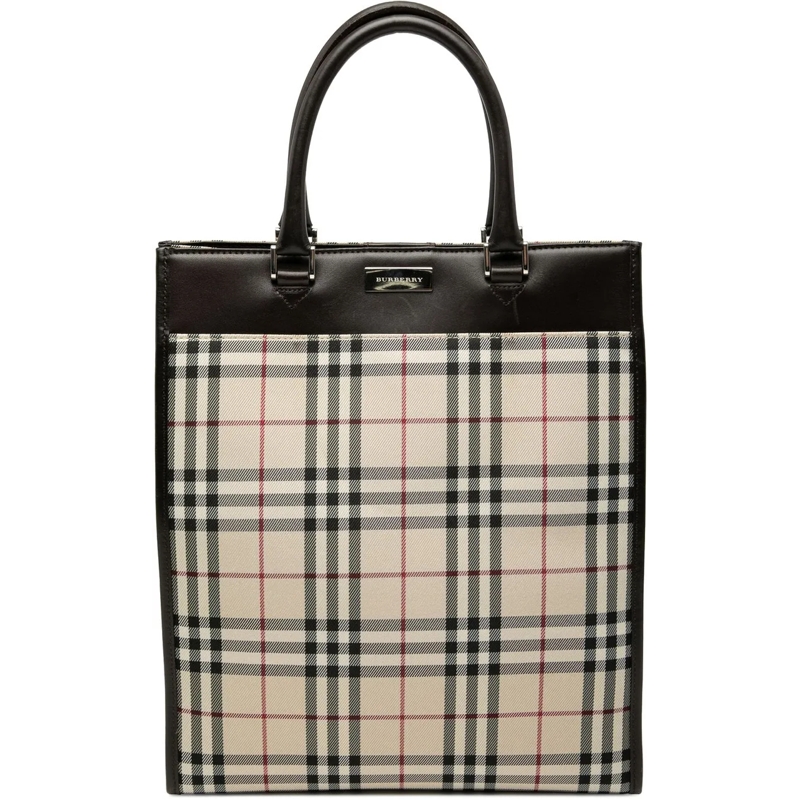 Burberry Shopper House Check Canvas Tote braun