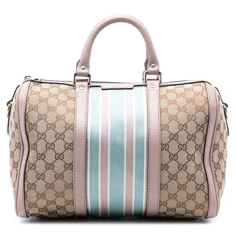 Gucci Schultertasche Medium GG Canvas Web Joy Boston Bag braun