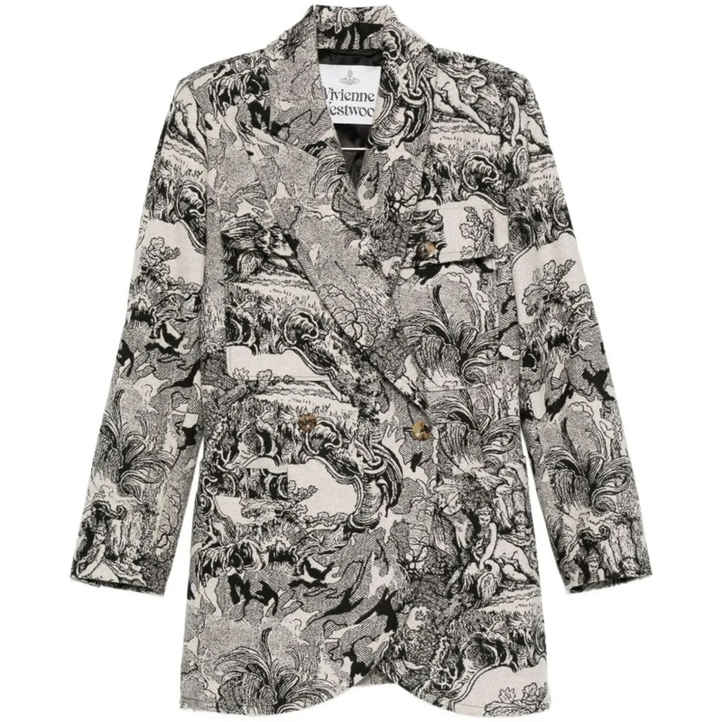 Vivienne Westwood Veste de transition Coats Creamblack schwarz